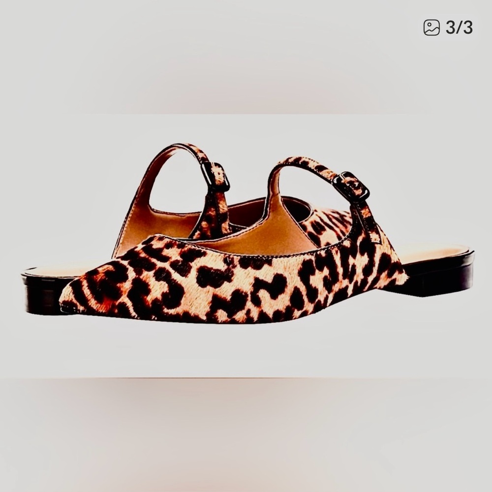 Aerosoles EUC Flemington Mule Shoes sz 6 cruelty free animal print mules flat - Picture 2 of 4